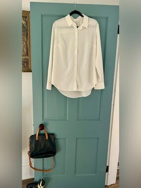 a new day Ivory Button-Up Blouse - Long Sleeve Women's Shirt